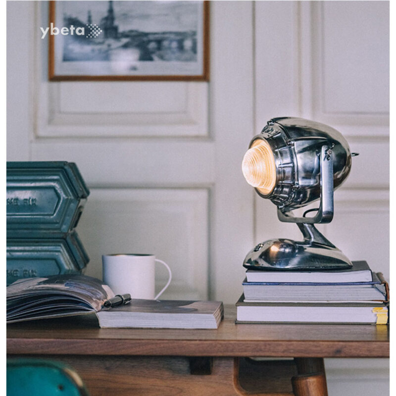 Vintage Engine Table Lamp – Touch Dimming, Adjustable Color Temp, Rechargeable LED