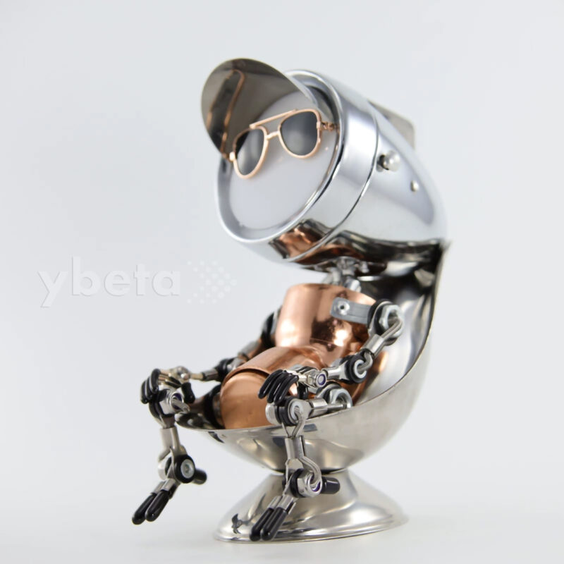 Steampunk Handmade Robot Desk Lamp – Industrial Style Metal Art Decor