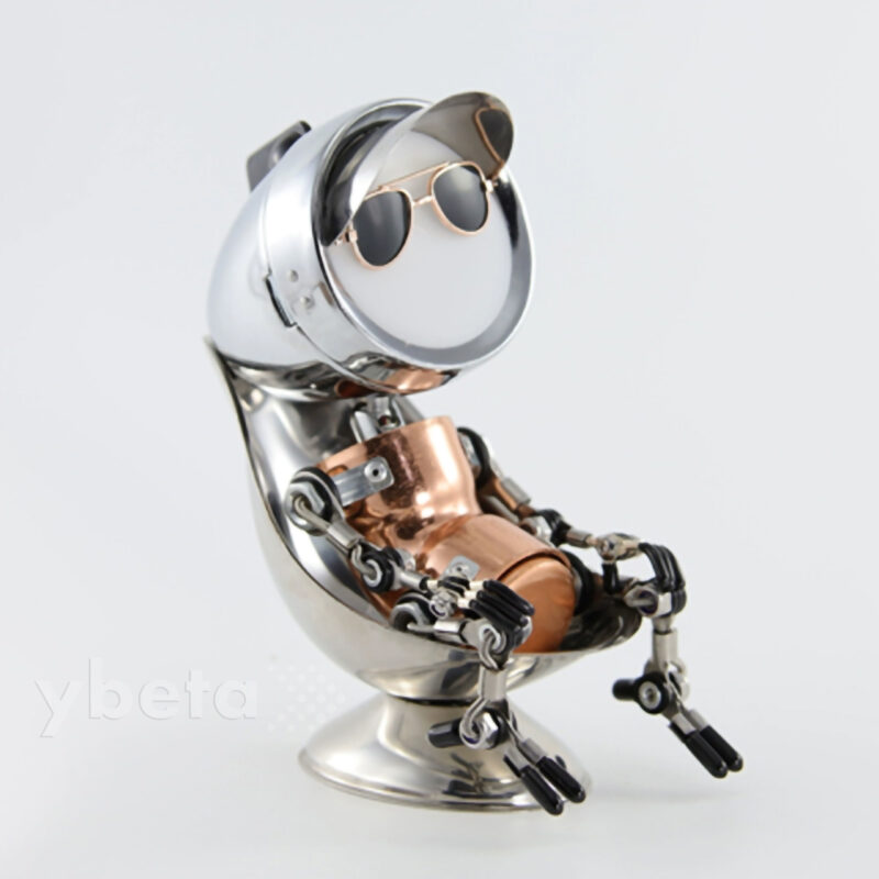 Steampunk Handmade Robot Desk Lamp – Industrial Style Metal Art Decor