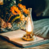 Vintage Brass Rechargeable Oil Lamp – LED Candlelight Night Lamp