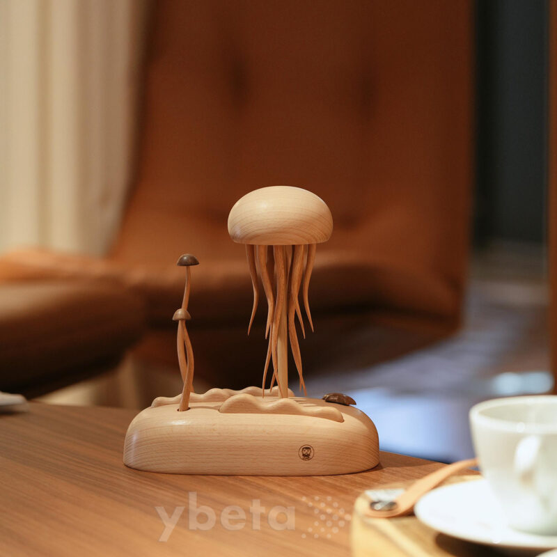 Jellyfish_Sculpture_2x Kinetic Wooden Jellyfish Sculpture – Handmade Moving Desk Art for Ocean Lovers
