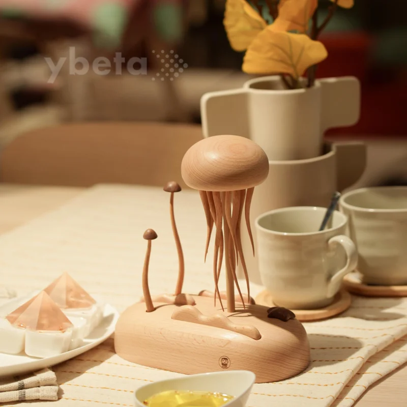 Jellyfish_Sculpture_5x Kinetic Wooden Jellyfish Sculpture – Handmade Moving Desk Art for Ocean Lovers